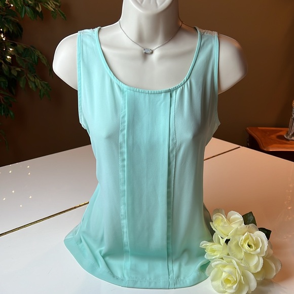 ANN TAYLOR SEA FOAM GREEN SLEEVELESS TOP SIZE SMALL - Picture 5 of 16
